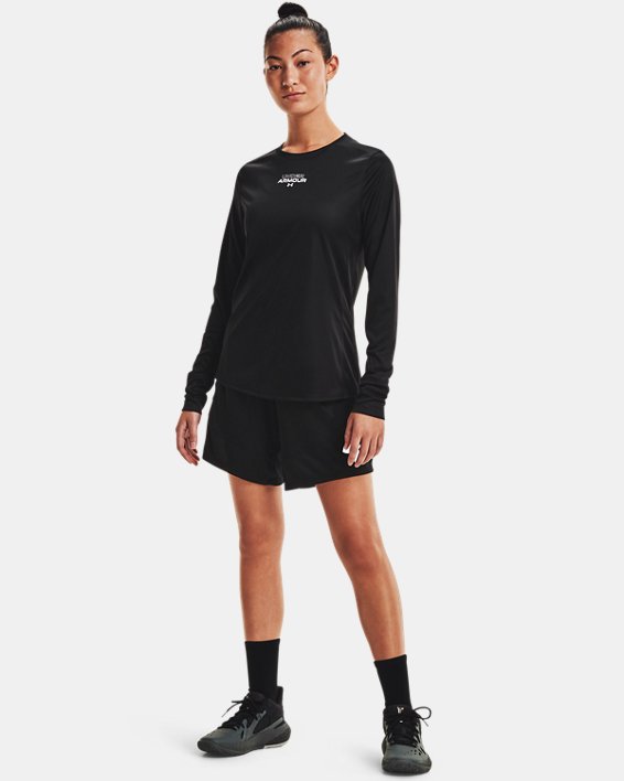 Women's UA Long Sleeve Shooting Shirt, Black, pdpMainDesktop image number 2